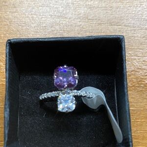 Purple and Sterling Silver Women's Ring Size 7